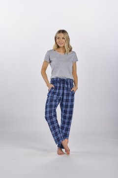 Boxercraft Women's Haley Navy/Columbia Plaid Flannel Pajama Pant