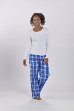 Boxercraft Women's Haley Royal/Silver Plaid Flannel Pajama Pant