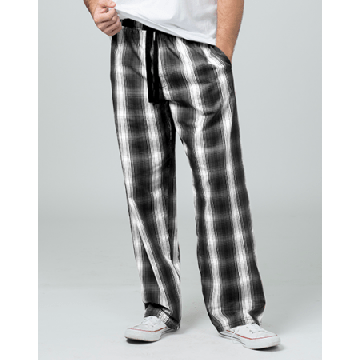 Boxercraft Men's Loungelite Black and White Plaid Poplin Pajama Pant