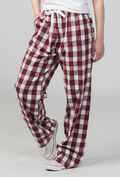 Boxercraft Maroon and Natural Buffalo Plaid Unisex Flannel Pajama Pant