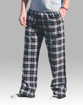Boxercraft Men's Black and White Classic Plaid Flannel Pajama Pant