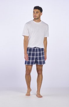 Boxercraft Men's Navy/Silver Plaid Flannel Boxer Shorts