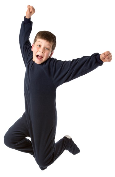 Kids Big Feet Pajamas Navy Fleece One Piece Footy
