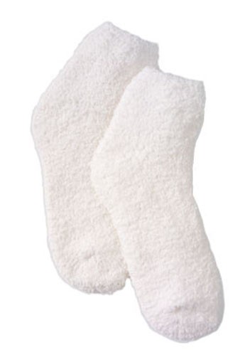 Kashwere Plush Chenille Lounging Sock in White