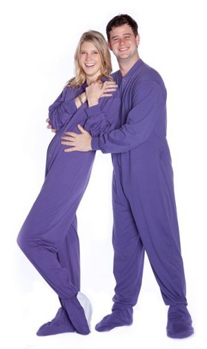 Big Feet Pajamas Adult Purple Jersey Knit One Piece Footy
