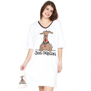Emerson Street "Dog Person" Cotton Nightshirt in A Bag