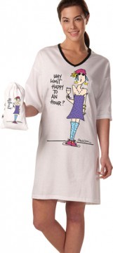 Emerson Street "Why Limit Happy to an Hour?" Cotton Nightshirt in a Bag
