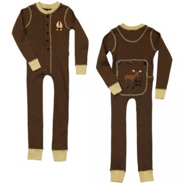 Lazy One Kids Unisex Chocolate Brown Moose Caboose FlapJack