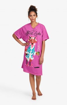 Little Blue House by Hatley For Fox Sake Cotton Sleepshirt in Pink