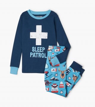 Little Blue House by Hatley Ski Holiday Kids Appliqué Pajama Set in Blue