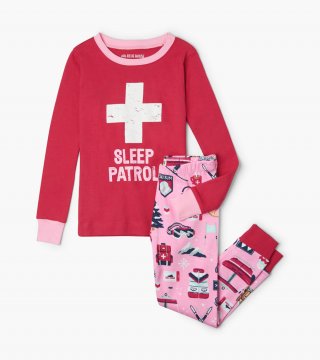 Little Blue House by Hatley Ski Holiday Kids Appliqué Pajama Set in Pink