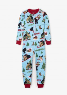 Little Blue House by Hatley Kids Wild About Christmas Union Suit in Blue