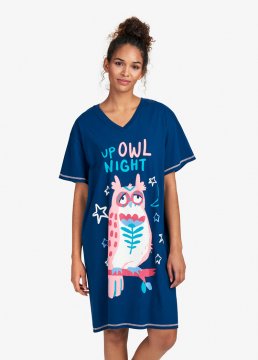 Little Blue House by Hatley Up Owl Night Sleepshirt in Navy