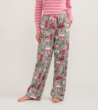 Little Blue House by Hatley Women's Christmas Village Flannel Pajama Pant