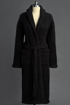 Kashwére Signature Shawl Collared Robe in Black