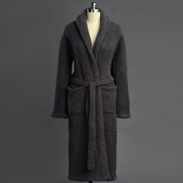 Kashwére Signature Shawl Collared Robe in Slate