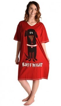Lazy One Ruff Night Women's Nightshirt in Red