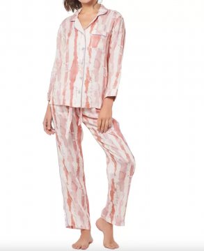 The Lazy Poet Women's Emma Rosé Dreams Linen Classic Pajama Set