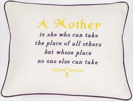 "A Mother is..." Cream Embroidered Gift Pillow
