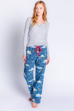 PJ Salvage Après Ski Flannel Pajama Pant in Dark Denim