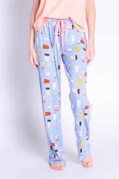 PJ Salvage Playful Prints Love You A Latte Cotton Jersey Pajama Pant in Peri