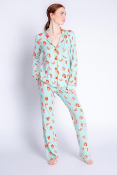 PJ Salvage Playful Prints Life is Sweet Cotton Jersey Classic Pajama Set in Mint