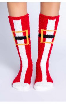 PJ Salvage Buckle Holiday Fun Socks in Red