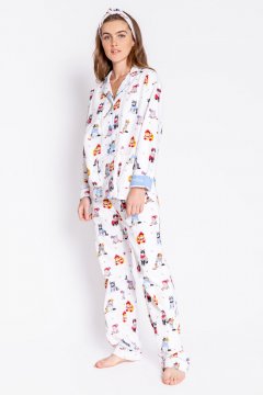 PJ Salvage Stay Cozy Classic Flannel Pajama Set in Snow