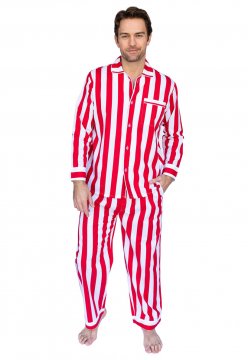 Sant + Abel Men's Red Braddock Stripe Cotton Classic Pajama Set