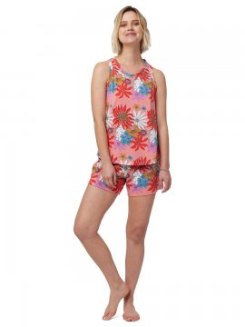 The Cat's Pajamas Women's Here Comes the Sun Pima Knit Tank and Short Set