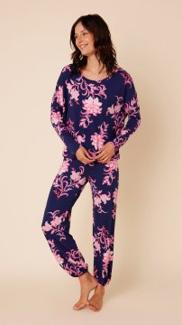 The Cat's Pajamas Women's Ava Pima Knit Pullover Lounge Set