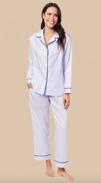 The Cat's Pajamas Women's Classic Lavender Luxe Pima Pajama Set