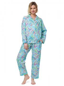 The Cat's Pajamas Women's Day Tripper Luxe Pima Classic Pajama Set