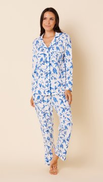 The Cat's Pajamas Women's Feathered Friend Pima Knit Classic Pajama Set
