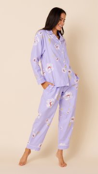 The Cat's Pajamas Women's Isabella Flannel Classic Pajama Set