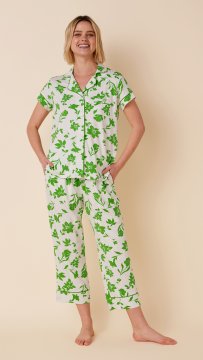 The Cat's Pajamas Women's Isa Pima Knit Capri Pajama Set