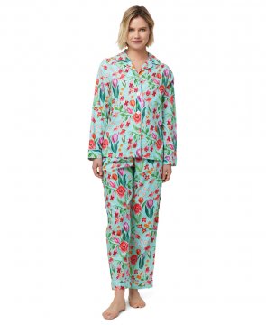 The Cat's Pajamas Women's Lena's Garden Luxe Pima Classic Pajama Set