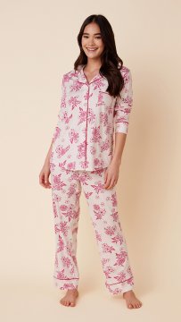 The Cat's Pajamas Women's Malia Pima Knit Classic Pajama Set