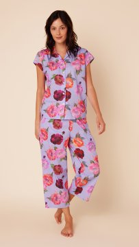 The Cat's Pajamas Women's Mari Luxe Pima Capri Pajama Set
