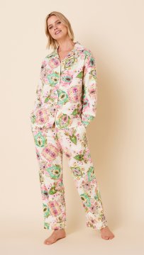 The Cat's Pajamas Women's Ornamental Flannel Classic Pajama Set