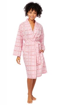 The Cat's Pajamas Women's Pretty in Pink Luxe Pima  Kimono Robe