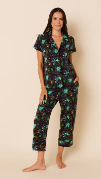 The Cat's Pajamas Women's Stargazer Pima Knit Capri Pajama Set