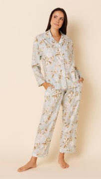 The Cat's Pajamas Women's Vintage Gardenia Luxe Pima Classic Pajama Set