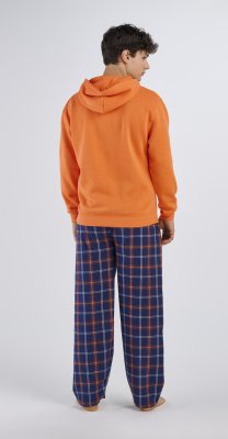 Boxercraft Men's Harley Varsity Navy/Orange Plaid Flannel Pajama Pant