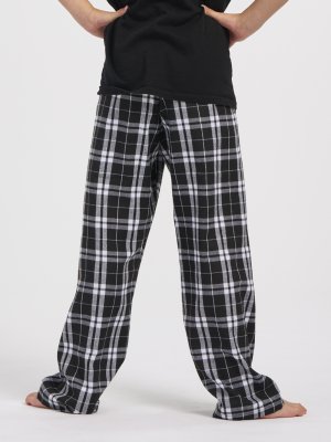 Boxercraft kids Black/White Plaid Poly Flannel Lounge Pant