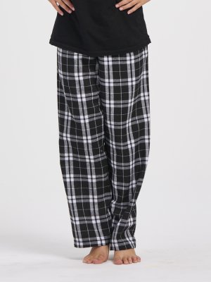 Boxercraft kids Black/White Plaid Poly Flannel Lounge Pant
