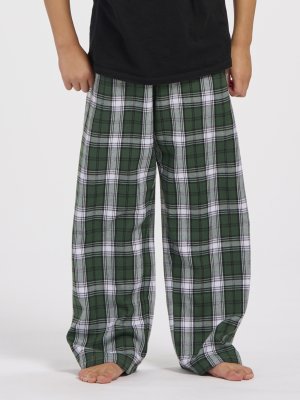 Boxercraft kids Green/White Plaid Poly Flannel Lounge Pant