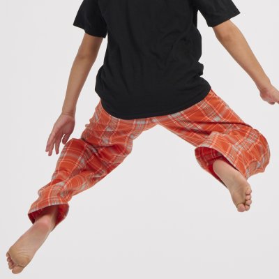 Boxercraft Kids Burnt Orange Kingston Plaid Poly Flannel Lounge Pant