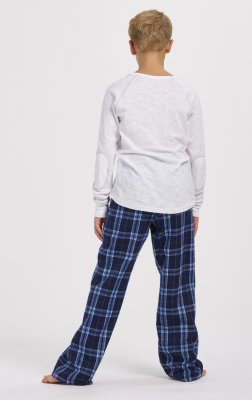Boxercraft Kids Navy/Columbia Plaid Poly Flannel Lounge Pant