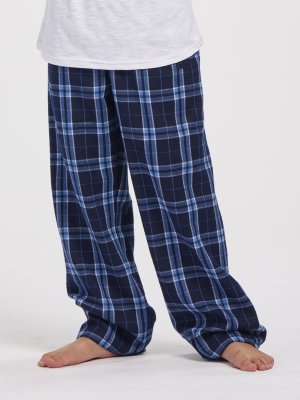 Boxercraft Kids Navy/Columbia Plaid Poly Flannel Lounge Pant